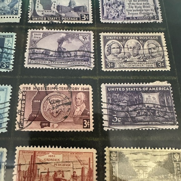 Vintage US Used 3c Stamp Mixed Americana, - Cancelled- - Picture 12 of 14